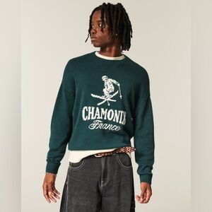 Boxy Chamonix France Graphic Crew Sweater